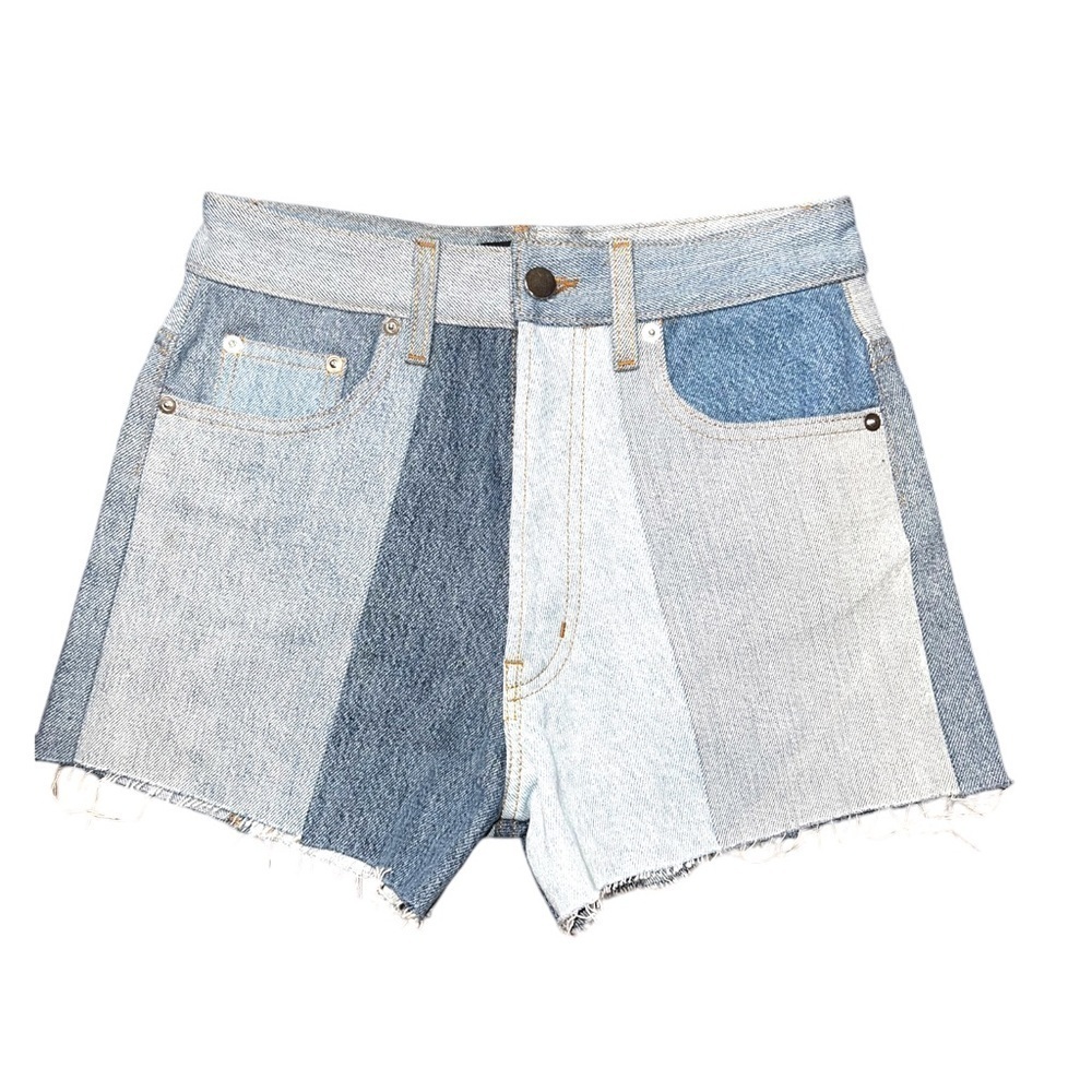 NWOT ▶️ EB Denim ◀️ Patchwork Jean Shorts - size 26 - Picture 2 of 13
